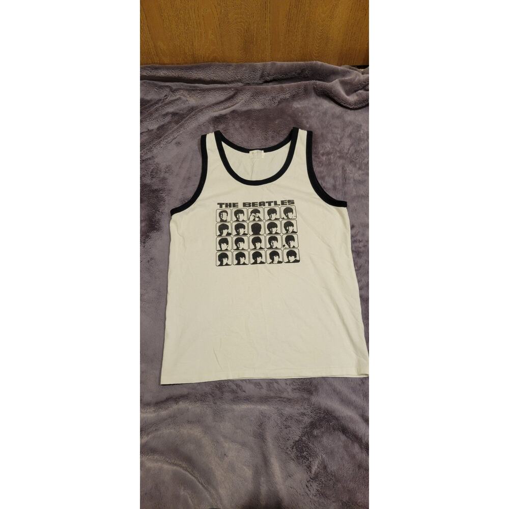 The Beatles "A Hard Days Night" Tank Top Ringer Graphic Band Shirt Size Large